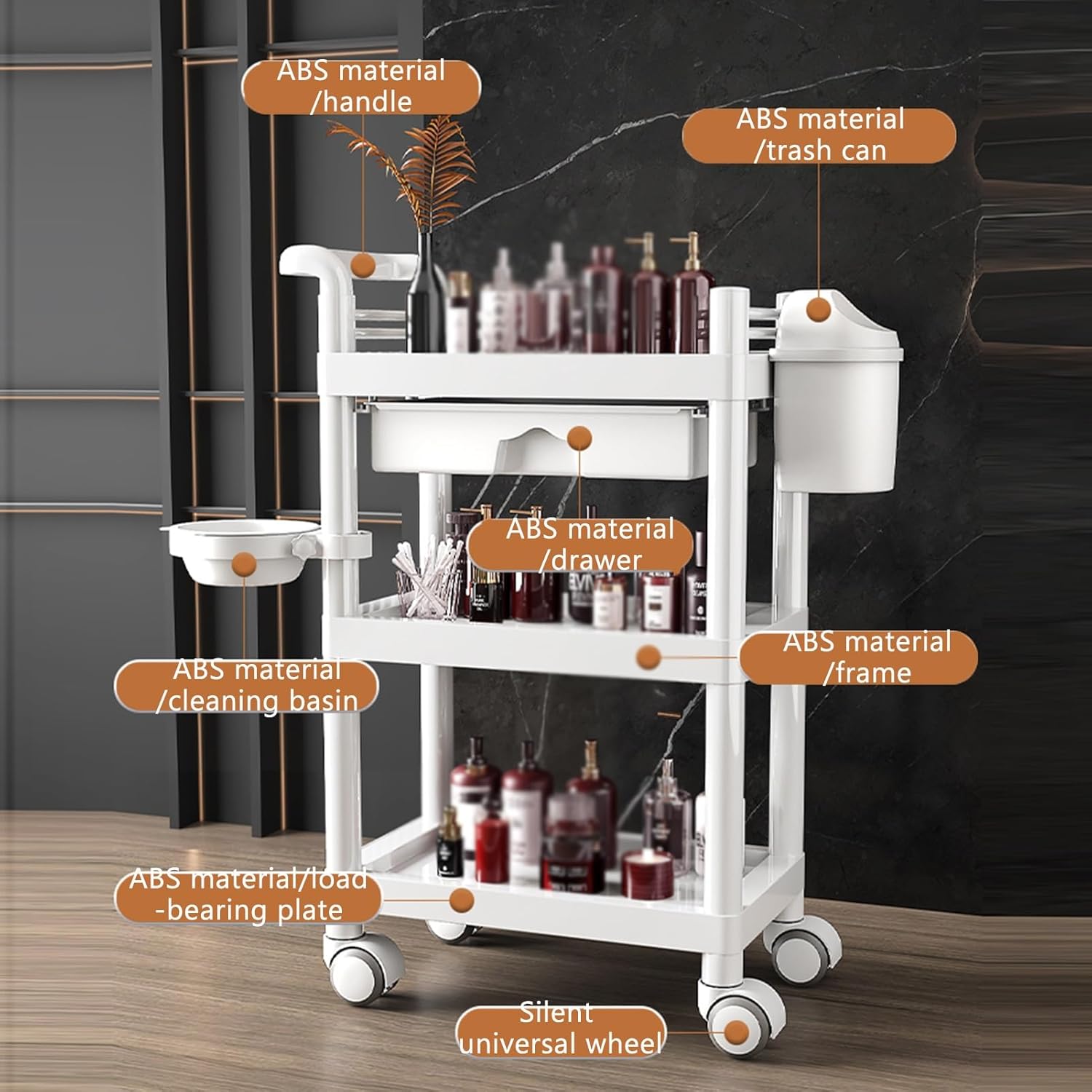 عربة طبية ثلاثية الطبقات مع در - مراجعة Medical Lab Furniture وسعره